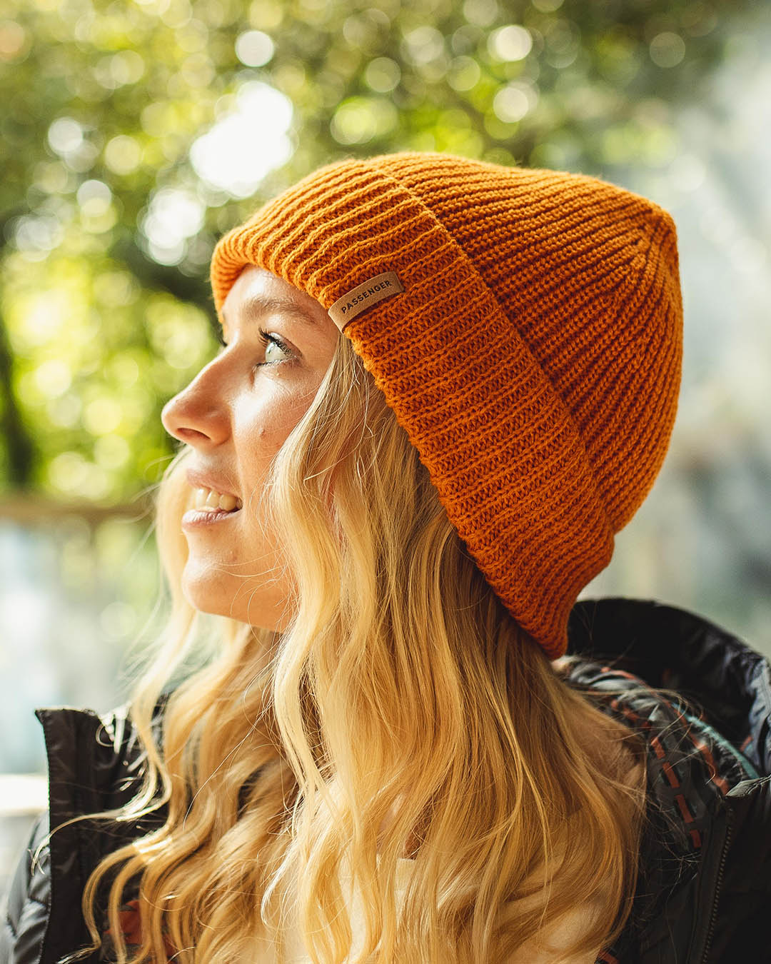 Womens_Compass Recycled Acrylic Beanie - Sunrise Orange