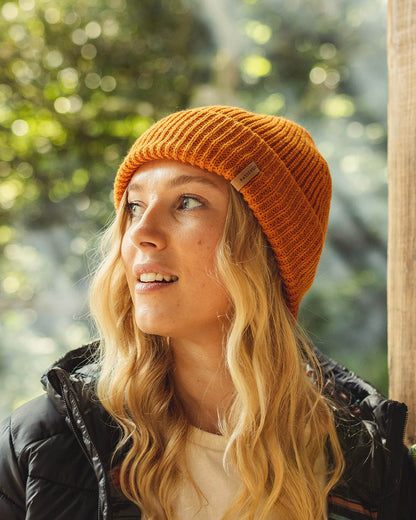 Womens_Compass Recycled Acrylic Beanie - Sunrise Orange