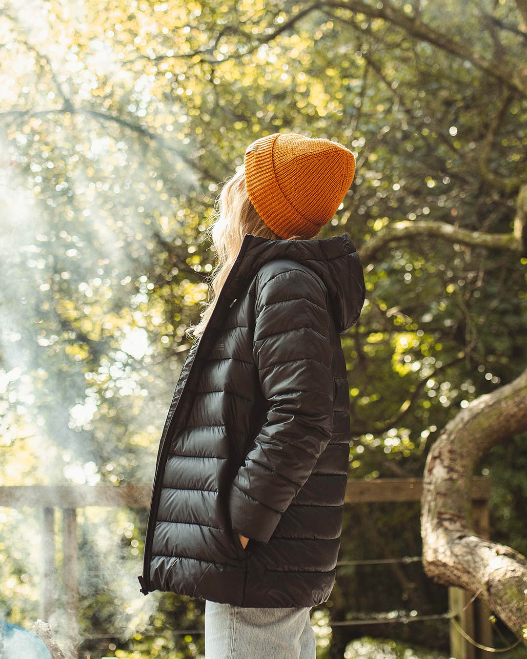 Womens_Compass Recycled Acrylic Beanie - Sunrise Orange