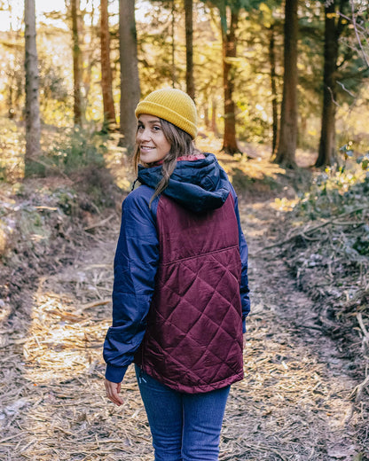 Ocean Recycled Insulated 1/2 Zip Jacket - Wine