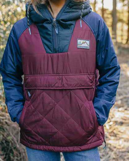 Ocean Recycled Insulated 1/2 Zip Jacket - Wine