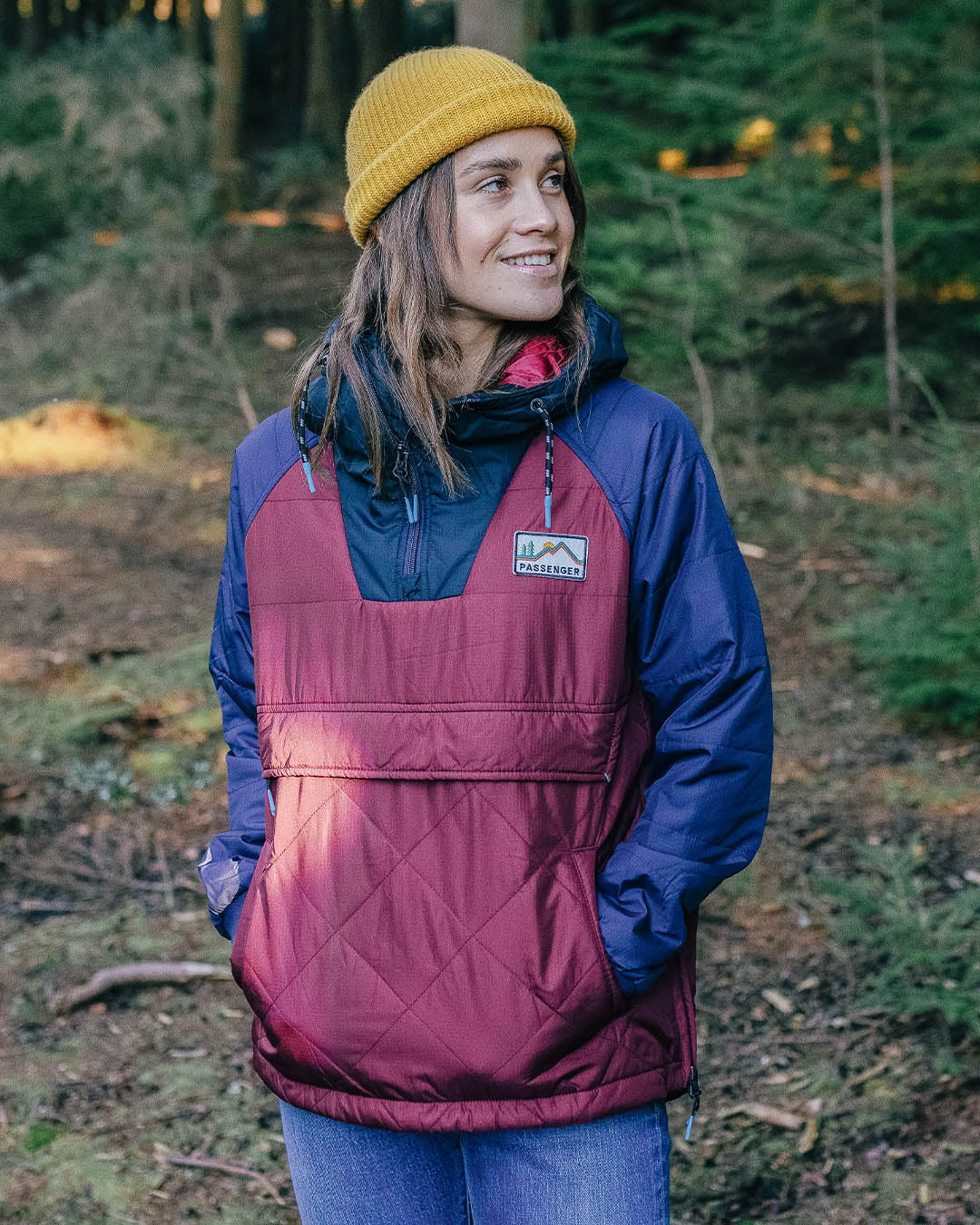 Ocean Recycled Insulated 1/2 Zip Jacket - Wine