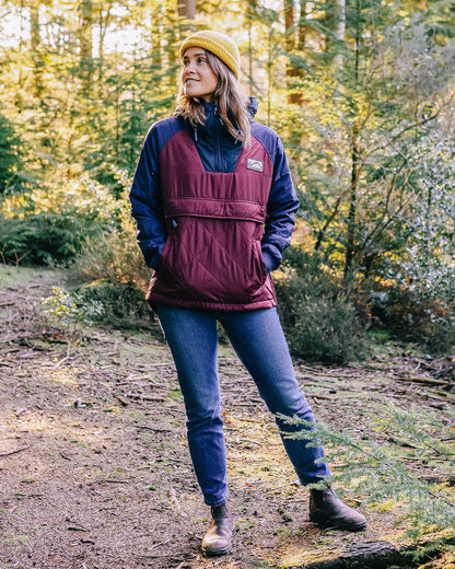 Ocean Recycled Insulated 1/2 Zip Jacket - Wine