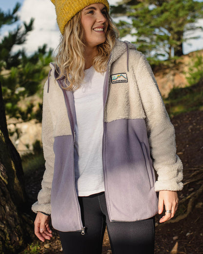 Nestling Recycled Sherpa Hooded Fleece - Dusty Lilac