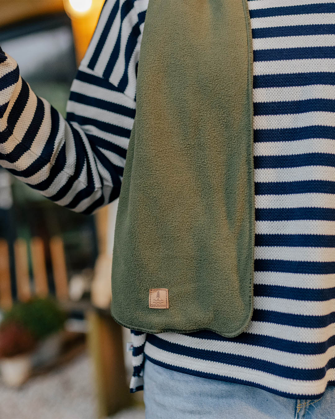 Womens_Bundle Recycled Polar Fleece Scarf - Khaki