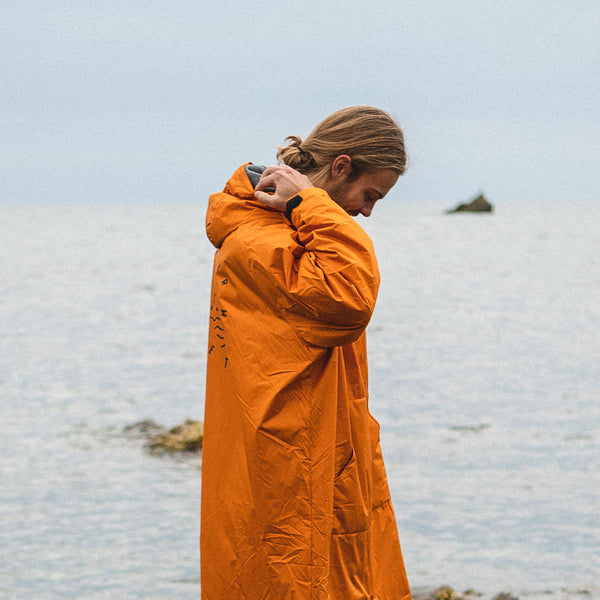 Male_Escapism Recycled Towel Lined Changing Robe - Sunrise Orange