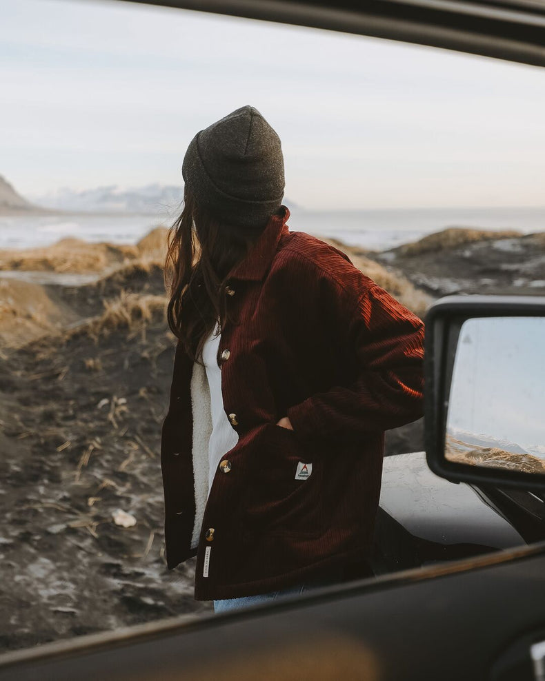 Flint Recycled Cord Overshirt - Wine