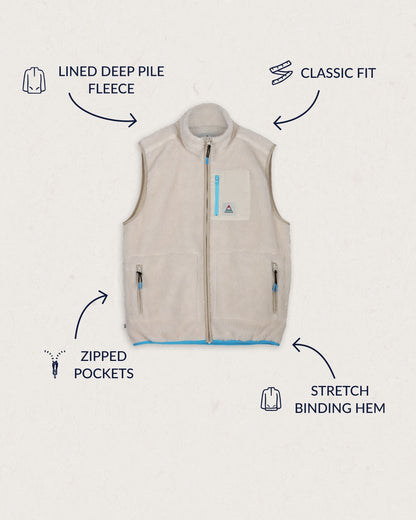 Lucian Recycled Sherpa Fleece Vest - Warm Ivory