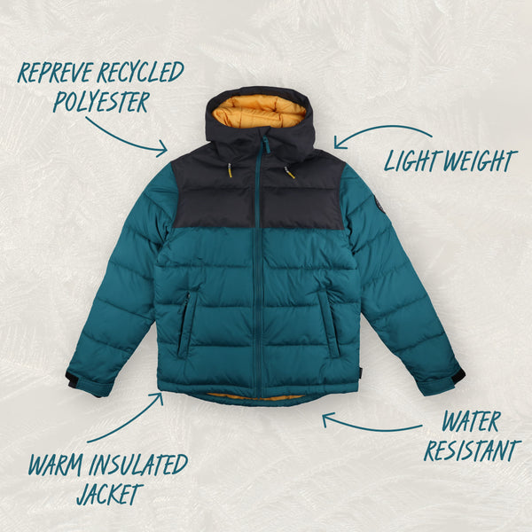 Manitoba Recycled Jacket - Storm Green/ Black