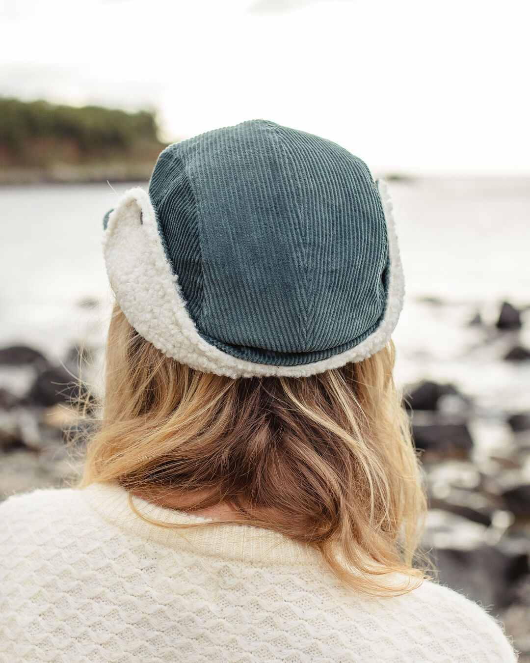 Womens_Daytime Recycled Cord Sherpa Lined Hat - Deep Ocean