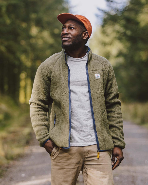 Tripper Full Zip Recycled Sherpa Fleece - Khaki