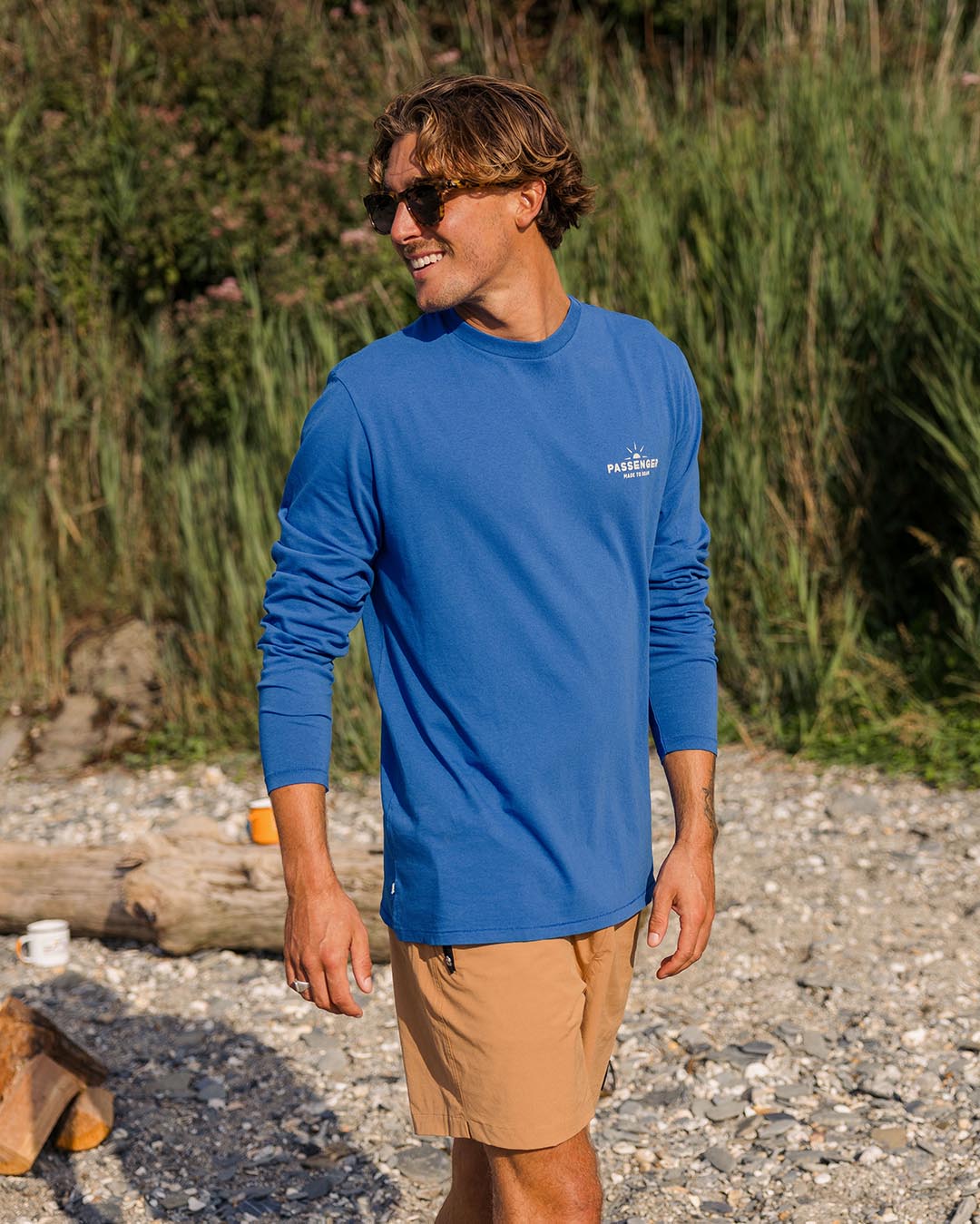 Roam Free Recycled Cotton Ls T-Shirt - True Blue